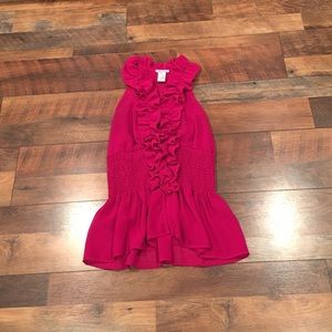 Fuchsia Ruffled dressy/casual blouse
