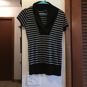 Black and Grey Striped Shirt