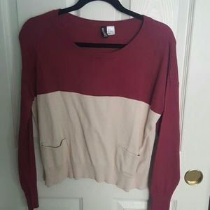 Colorblocked knit sweater