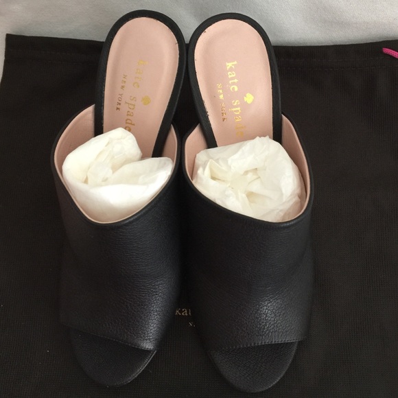 Brand NWT Kate Spade BOVA Heel Shoes (black/goat) - Picture 2 of 4