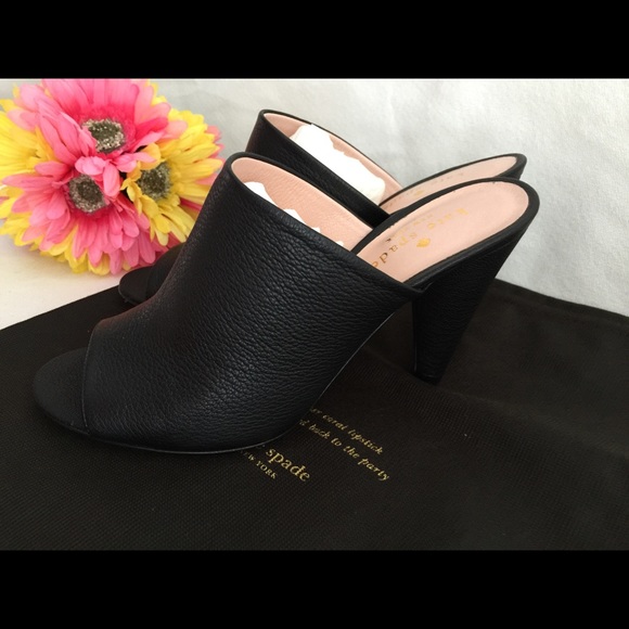 Brand NWT Kate Spade BOVA Heel Shoes (black/goat) - Picture 3 of 4