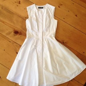 Club Monaco white fit & flare dress