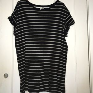 Black and White striped t-shirt dress