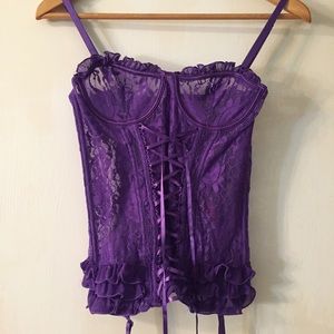 beautiful seven 'til midnight purple lace corset
