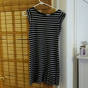 Mini navy/white striped dress
