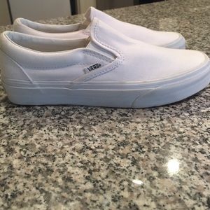 J.Crew Vans white slip on sneakers
