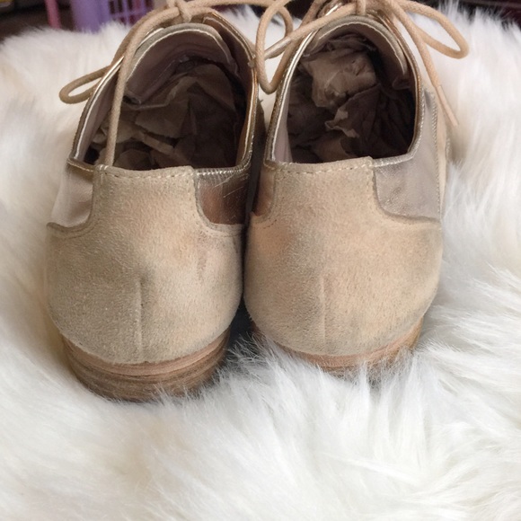Rose Gold Suede Oxfords - Picture 4 of 4