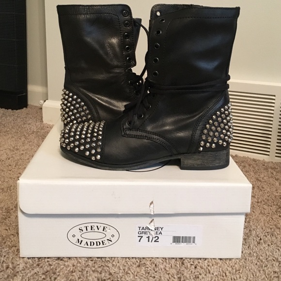 Steve Madden black leather boots,  new size 7.5