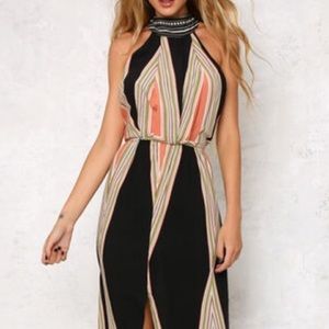 Printed T back maxi dress