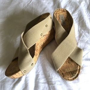 {Esprit} Comfy Canvas Crisscross Wedges