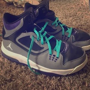 Purple and Grey Jordan Sneakers
