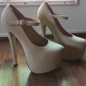 Nude Ankle Strap Heel