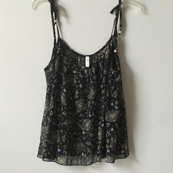 Tye strap swing chiffon printed top