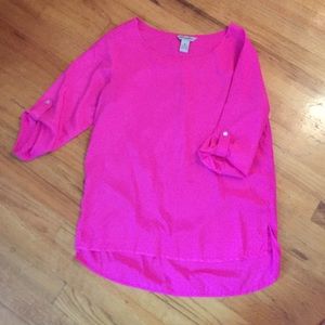 Barbie pink silk blouse
