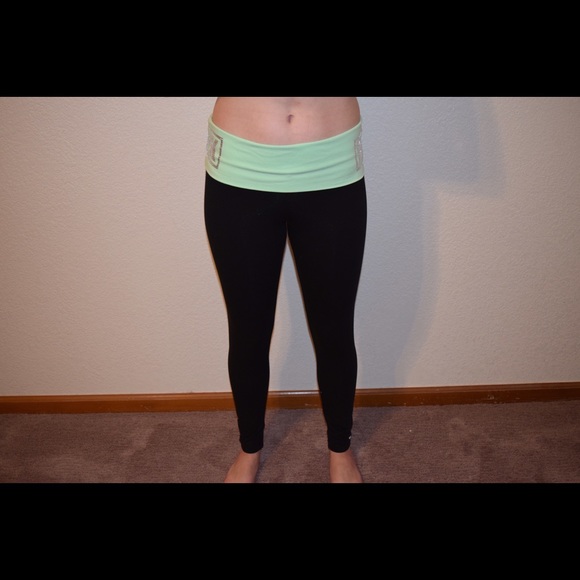 PINK By Victoria Secret seafoam green leggings.