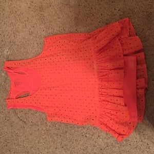 Orange ruffle tank top