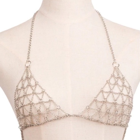 Silver Jewelry Chain Bra - Picture 2 of 4