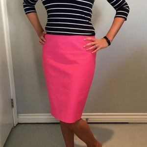 J. Crew No.2 Pencil Skirt in Hot Pink