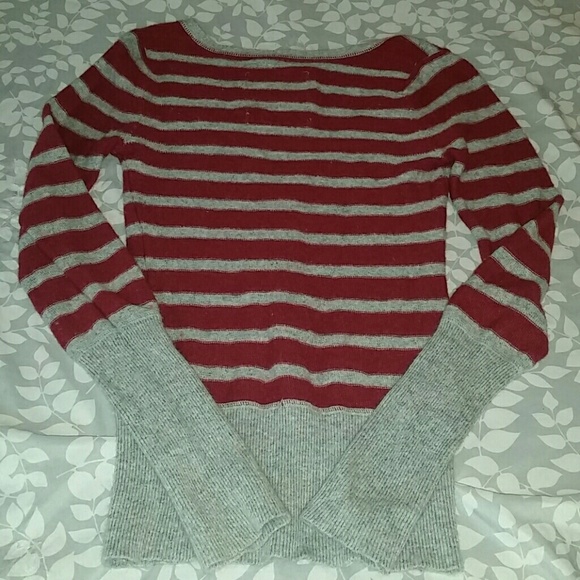 MOSSIMO l/s burgundy/gray sweater - Picture 4 of 4