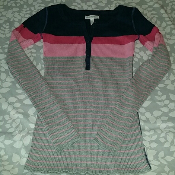 AEROPOSTALE stripe l/s sweater material shirt