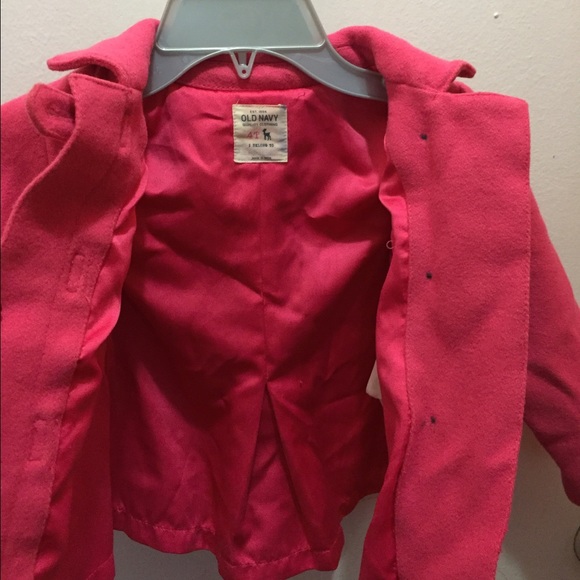 Wool pink girl jacket - Picture 3 of 4