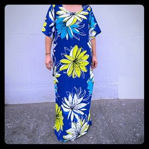 BLUE FLORAL MAXI GOWN
