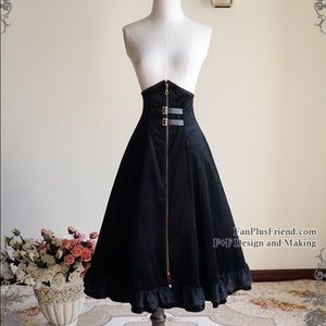 Women's High-Waisted Lolita Steampunk Skirt