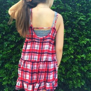 Flannel Print Shift Dress