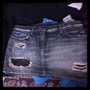 Distress mini rocker skirt!