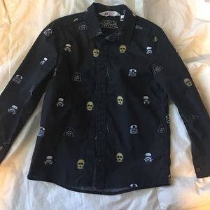 Boys Star Wars buttoned up long sleeve shirt.