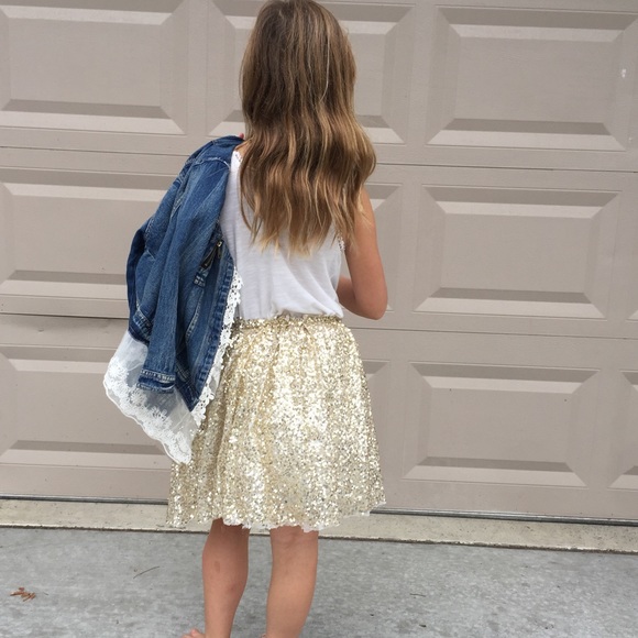 Gold Sequin Skirt - Picture 4 of 4