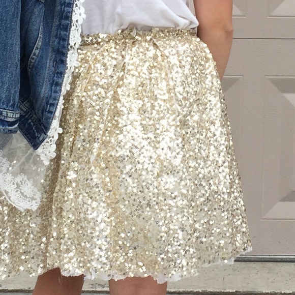 Gold Sequin Skirt - Picture 2 of 4