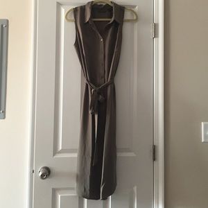 Olive green shirt dress