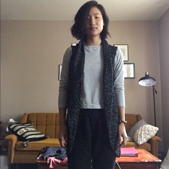 Speckled navy sweater vest