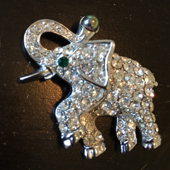 ALABAMA FANS Elephant all in Stones with Green eye - Picture 3 of 4