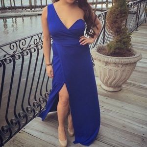Cobalt Blue - One Shoulder Maxi Dress