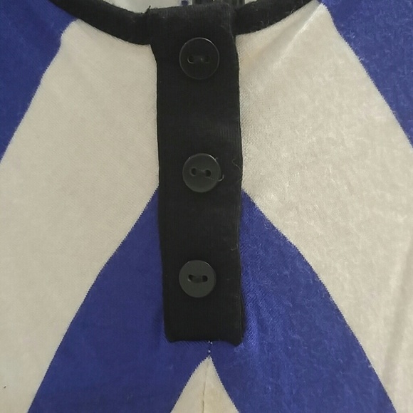 Willi Smith Cobalt White Black Chevron Tank - Picture 2 of 4