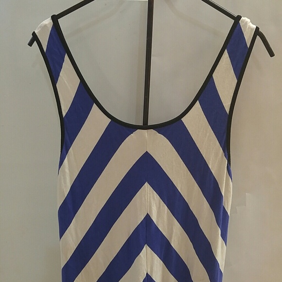 Willi Smith Cobalt White Black Chevron Tank - Picture 3 of 4
