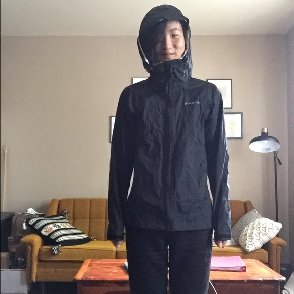Black Patagonia rain jacket