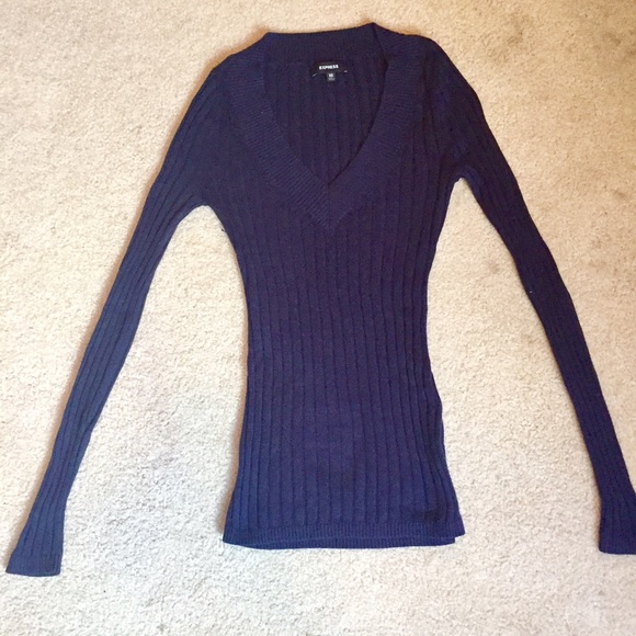 Sexy Form Fitting Express Sweater XS Navy Blue