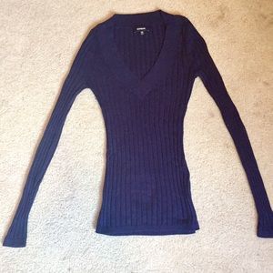 Sexy Form Fitting Express Sweater XS Navy Blue
