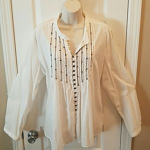 Beaded smock top