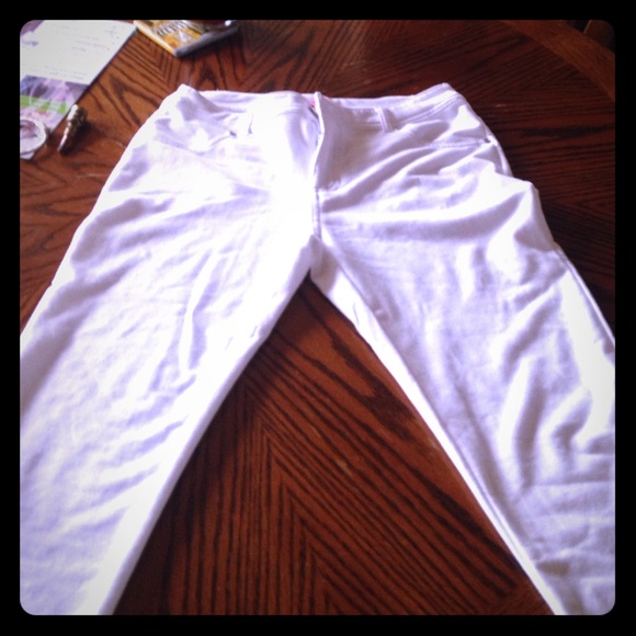 White Cotton Jegging Slacks