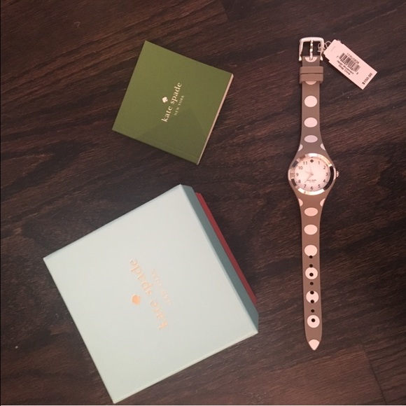NWT Kate Spade Gray & White Polka Dot Watch - Picture 2 of 4