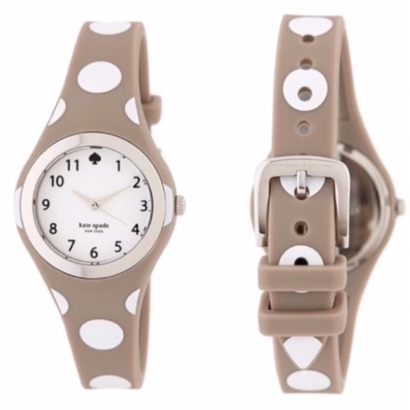 NWT Kate Spade Gray & White Polka Dot Watch - Picture 4 of 4
