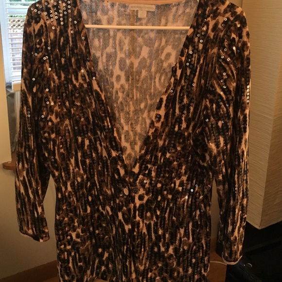 Sequenced cheetah print cardigan