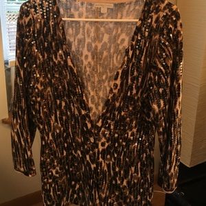 Sequenced cheetah print cardigan