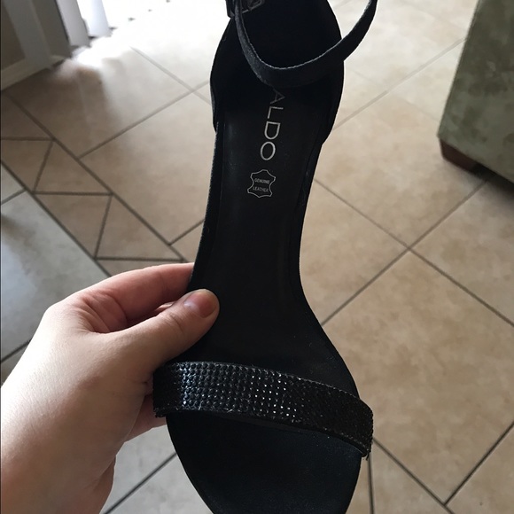 Aldo "Laniel" black rhinestone strapped heels