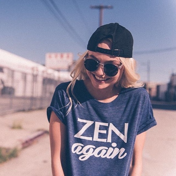 Suburban Riot Zen Again Navy Tee - Picture 2 of 4