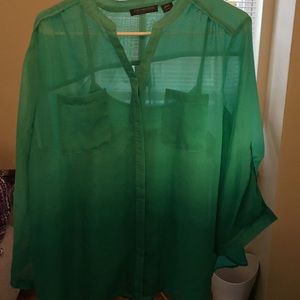 Green ombré blouse